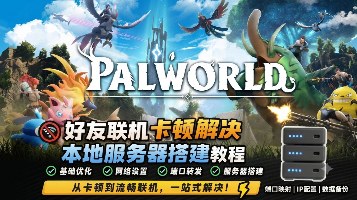 幻兽帕鲁联机卡顿?超详细基础联机卡顿解决+进阶本地服务器搭建指南!