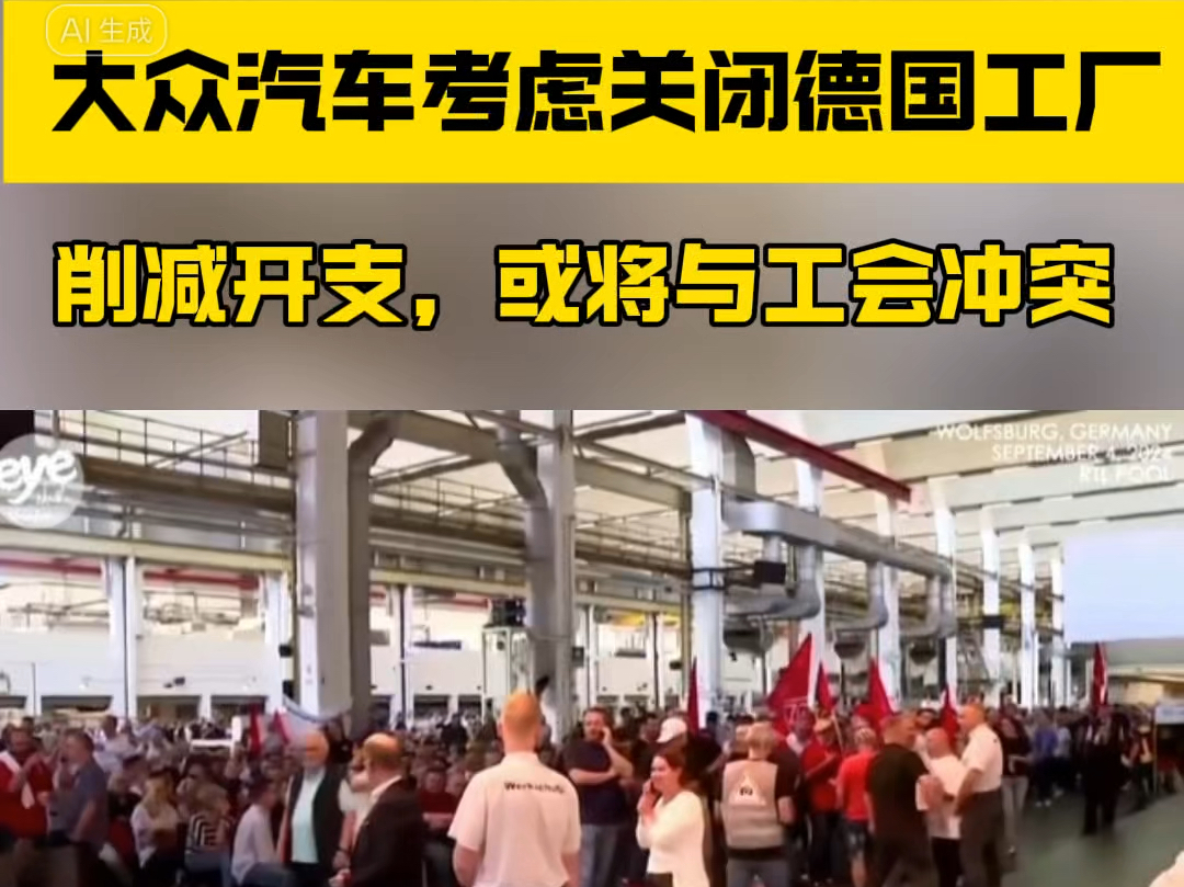 大众汽车正考虑首次关闭在德国的工厂,以进一步削减开支.哔哩哔哩bilibili