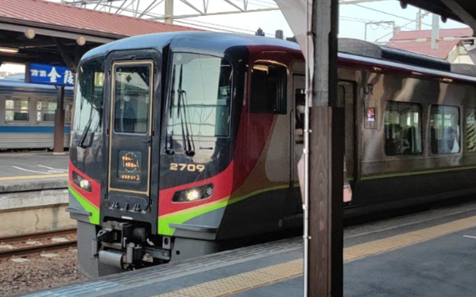 pov左方展望夕阳下的濑户大桥线jr四国2700系特急南风22号