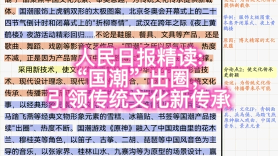 人民日报每日精读:“国潮”出圈,引领传统文化新传承|国潮,传统文化,文化创新|热点话题!(0119)哔哩哔哩bilibili