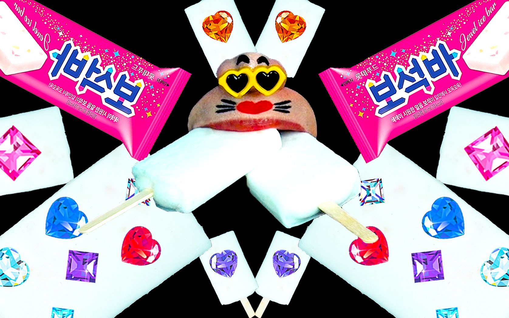 韩国吃播realmouth闪亮的宝石冰淇淋