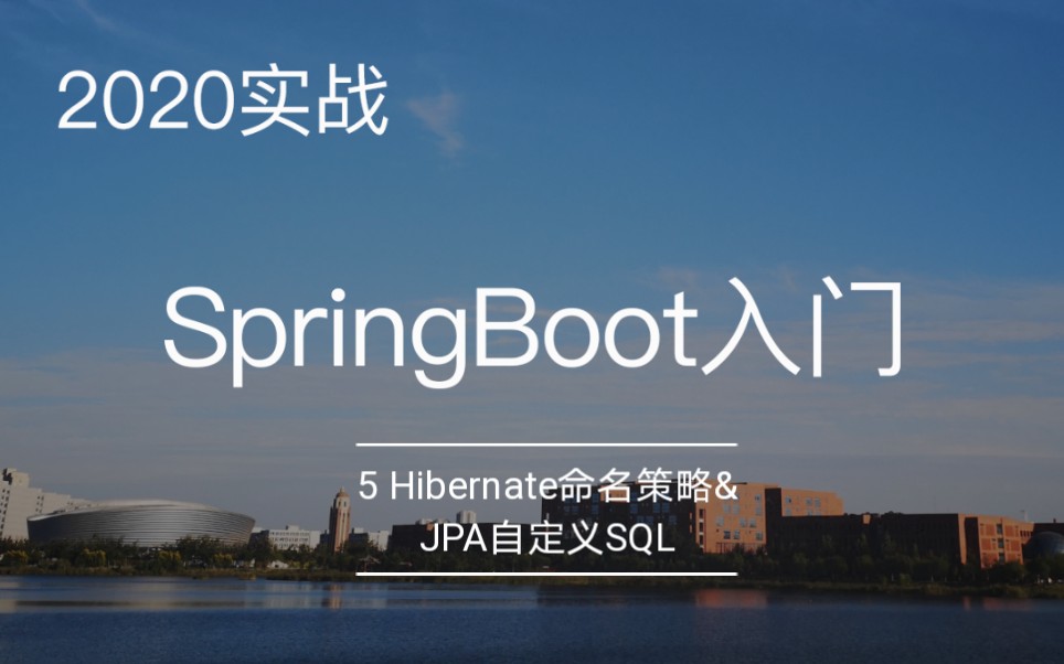 【2020实战】SpringBoot零基础入门05数据库操作补充:Hibernate命名策略映射与JPA中自定义SQL语句哔哩哔哩bilibili