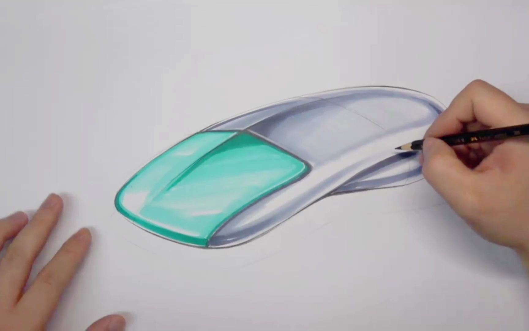 【黄山首绘】鼠标造型马克笔上色(一洲老师)