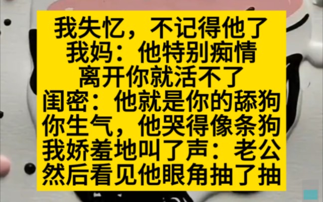 我失忆不记得他了,我妈说他爱死我,我妹说他是我的舔狗,小说推荐哔哩哔哩bilibili