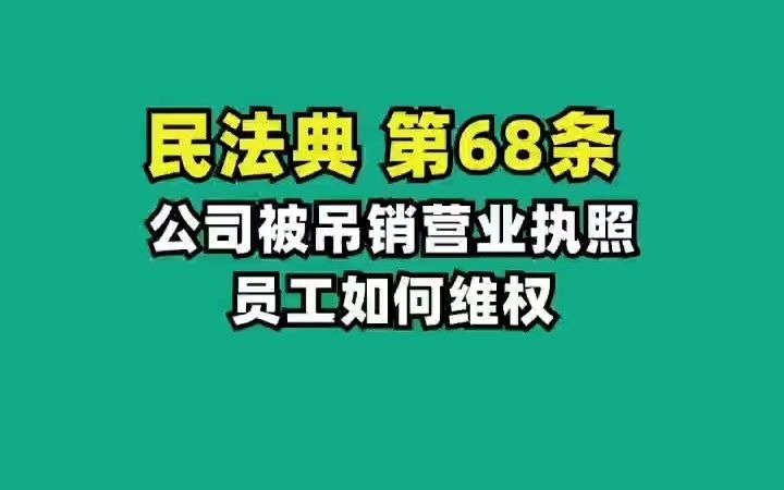 民法典68.公司被吊销营业执照,员工如何维权哔哩哔哩bilibili