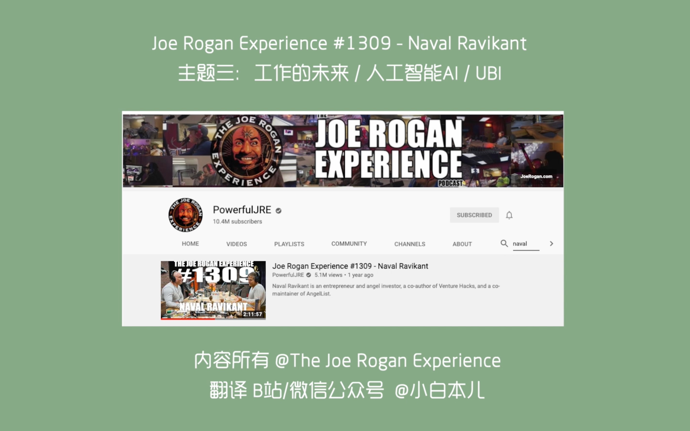 [中字] Joe Rogan对话硅谷天使投资人纳瓦尔Naval Ravikant (三):工作的未来是什么/通用AI会不会实现/全民基本工资UBI合理吗哔哩哔哩bilibili