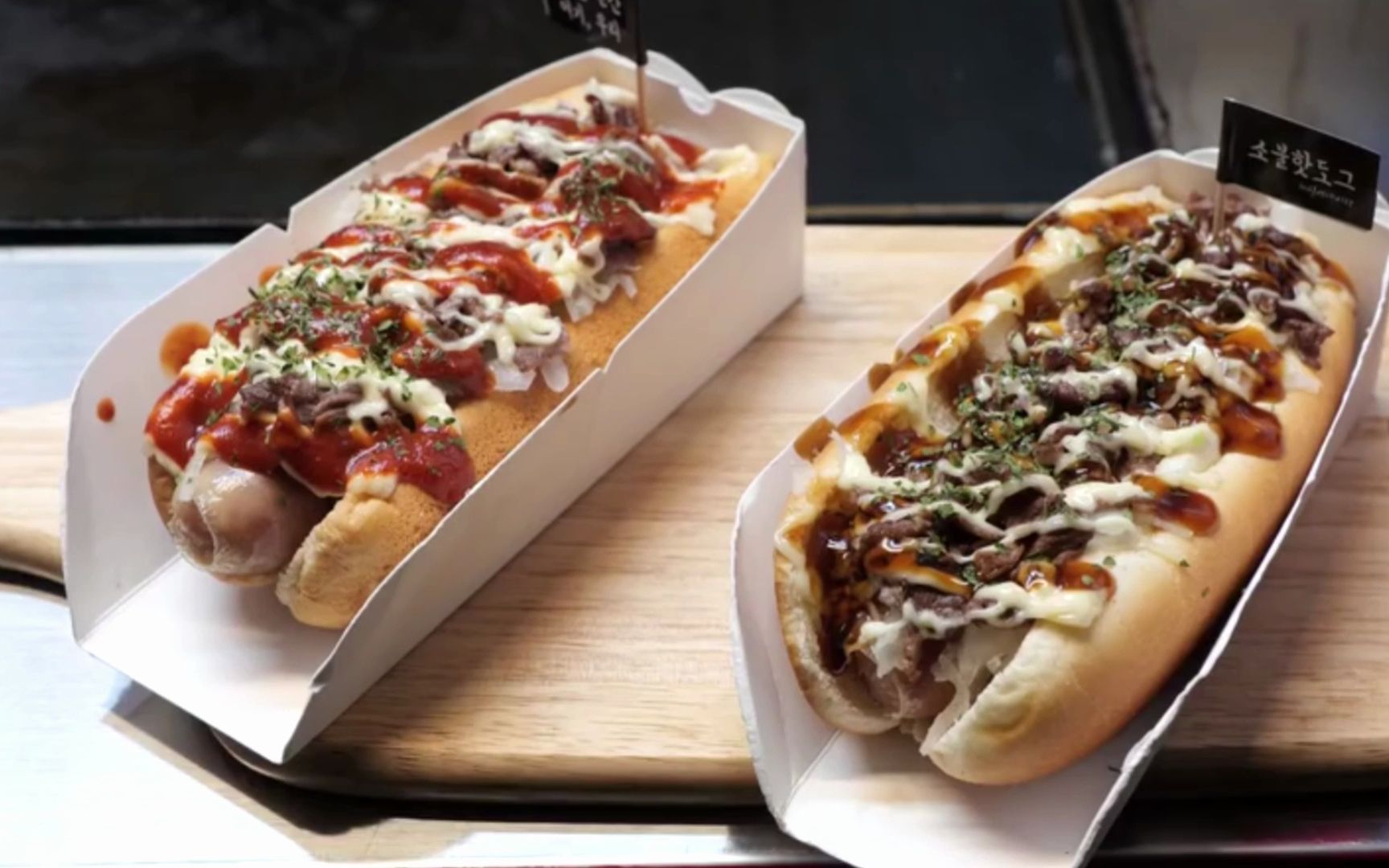 街头烤牛肉热狗,韩国夜市超抢手