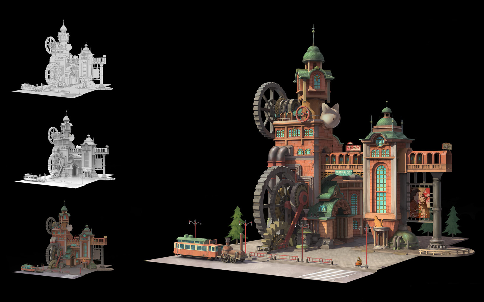 【3dmax建模】音乐感满满的"西方小房子"建模,次世代场景房屋零基础模