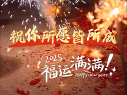 2025，新年快乐！祝你所愿皆所成！