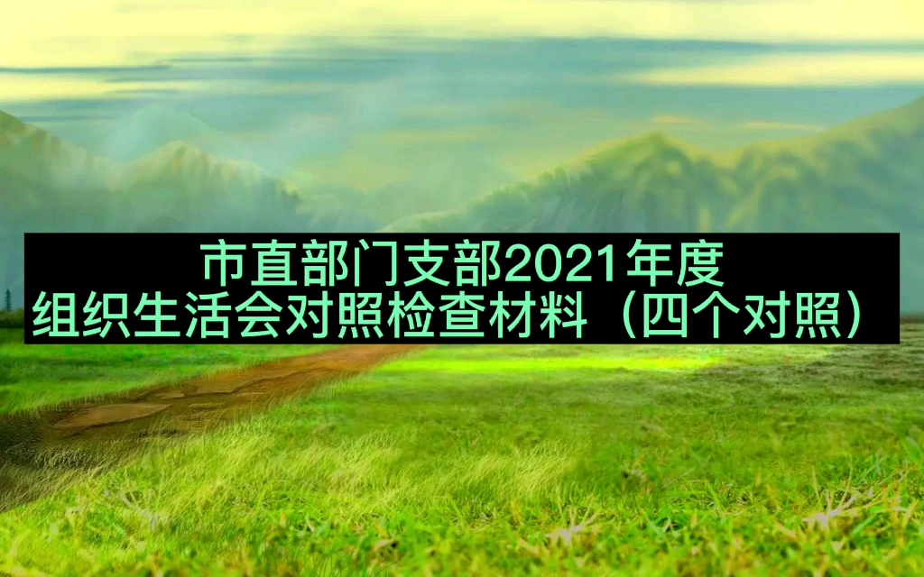 2021年度组织生活会对照检查材料(四个对照)哔哩哔哩bilibili