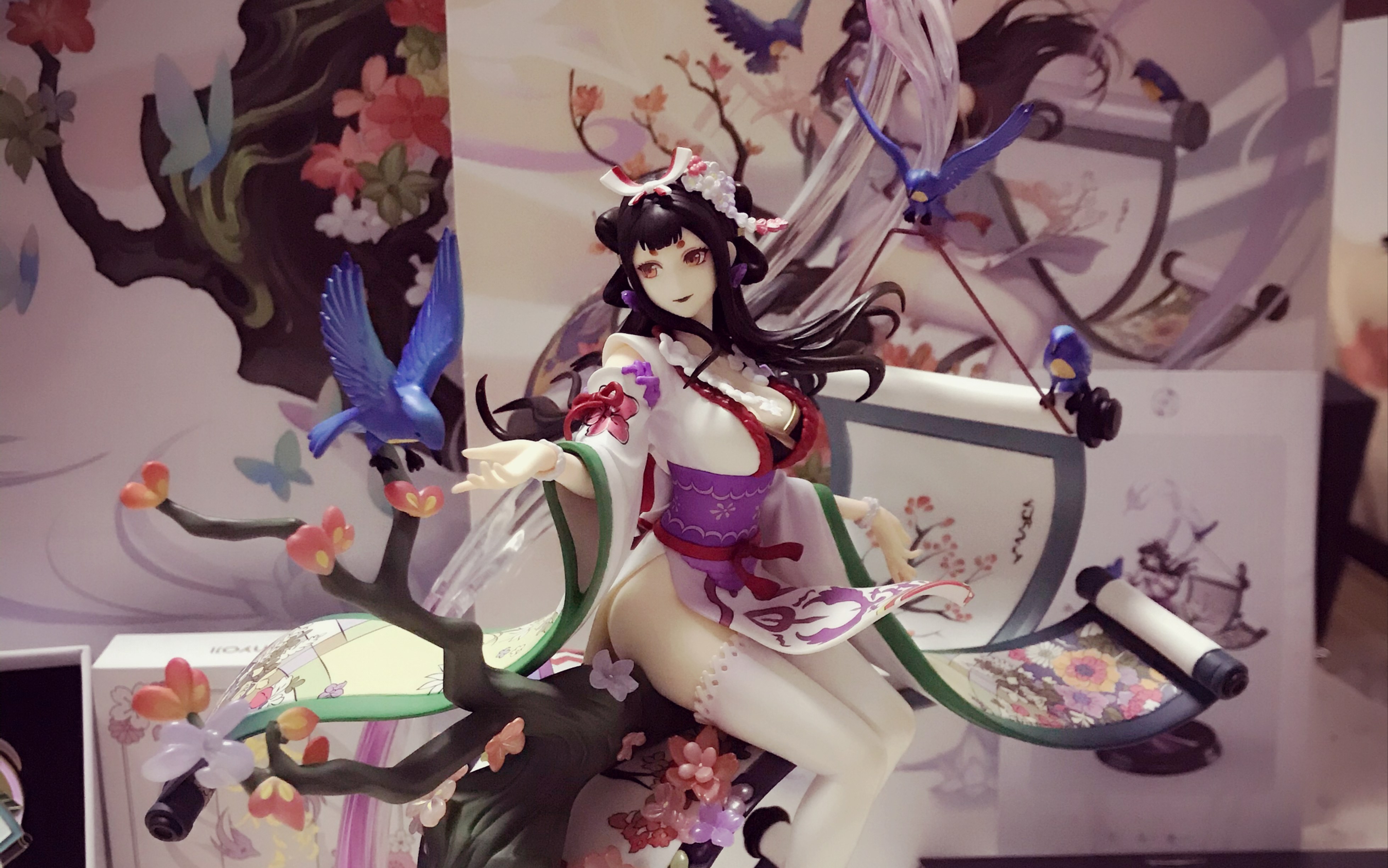 【沉浸式开箱】花鸟卷手办开箱视频._阴阳师