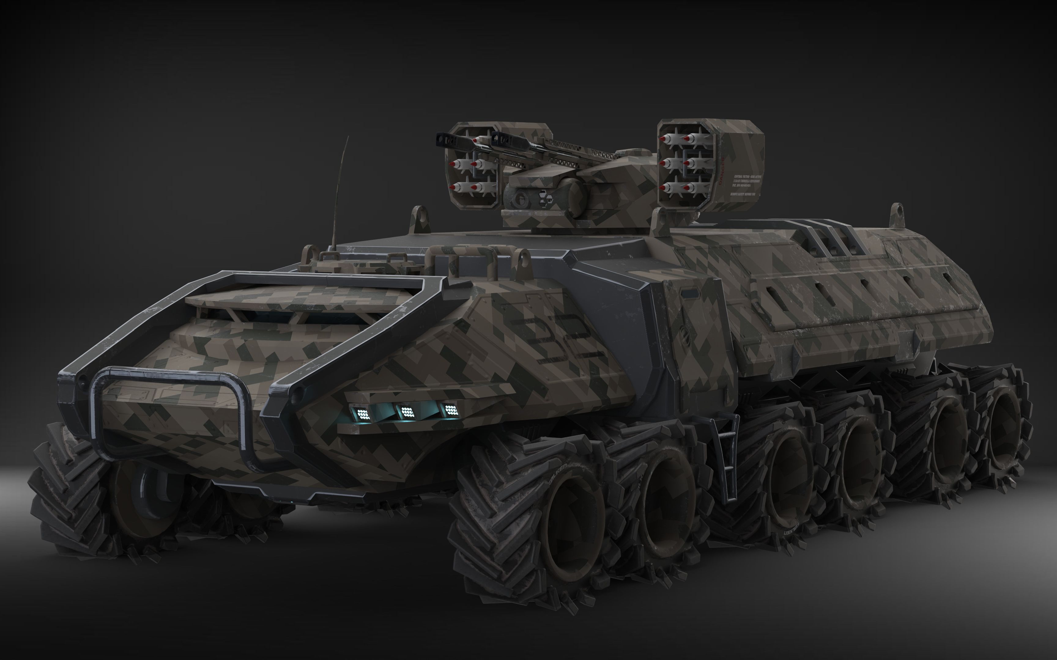 【3dmax游戏建模】"导弹装甲车"基础布线思路,模型制作,3dmax零基础