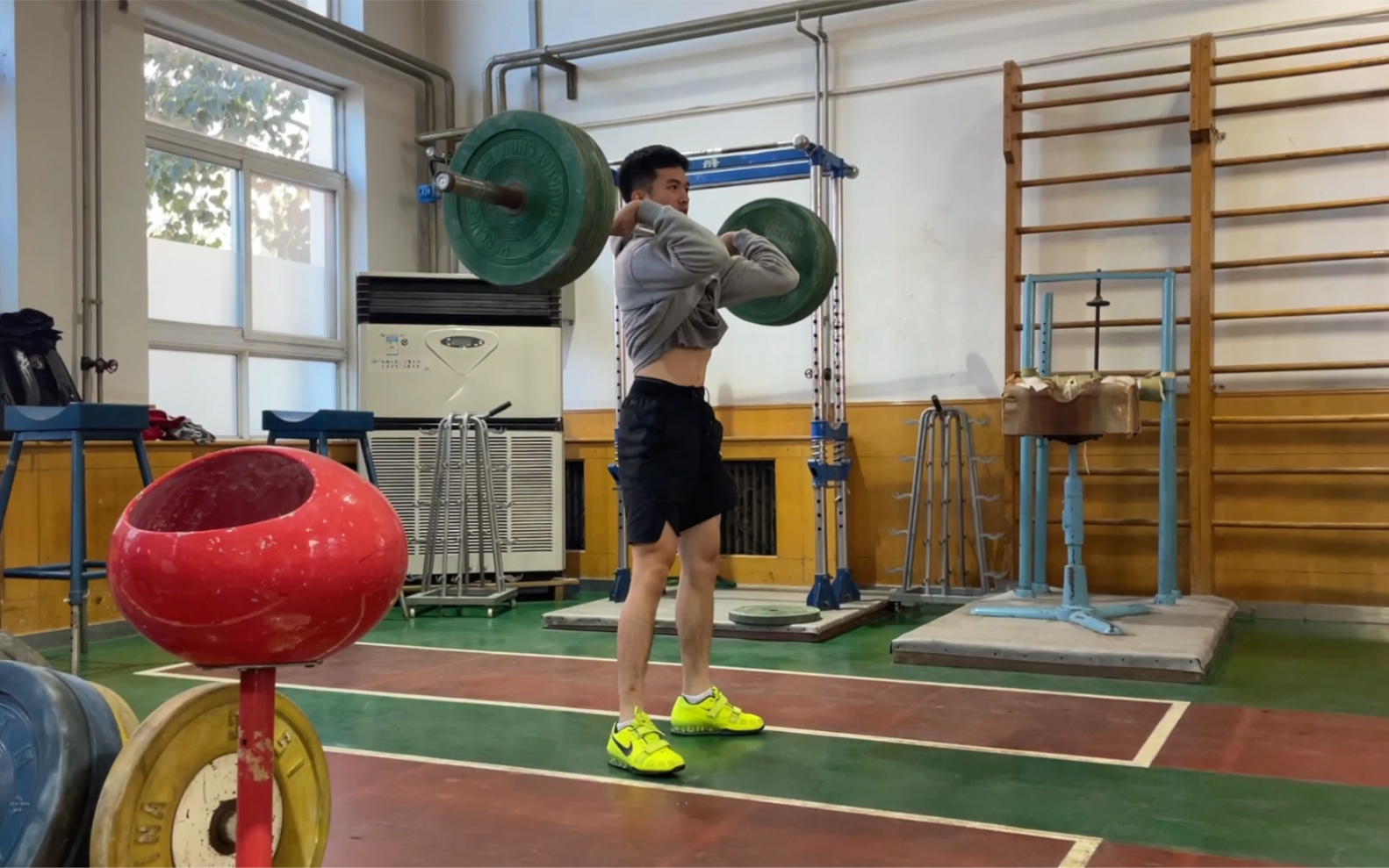 北体举重馆|高翻训练|全程:练动作/ 悬垂:上强度