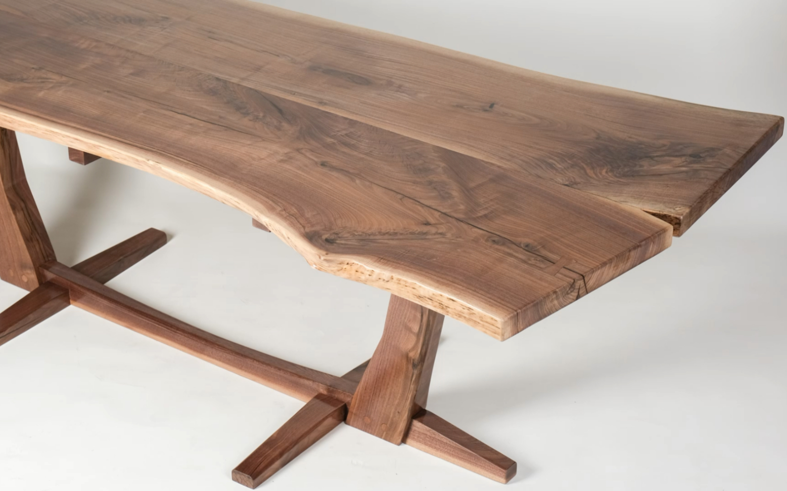 中岛乔治款黑胡桃双拼大板桌制作过程