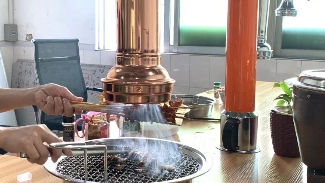 深圳市坪山新区烧烤店烤肉店上排烟系统抽油烟管道排油烟设备烧烤店地