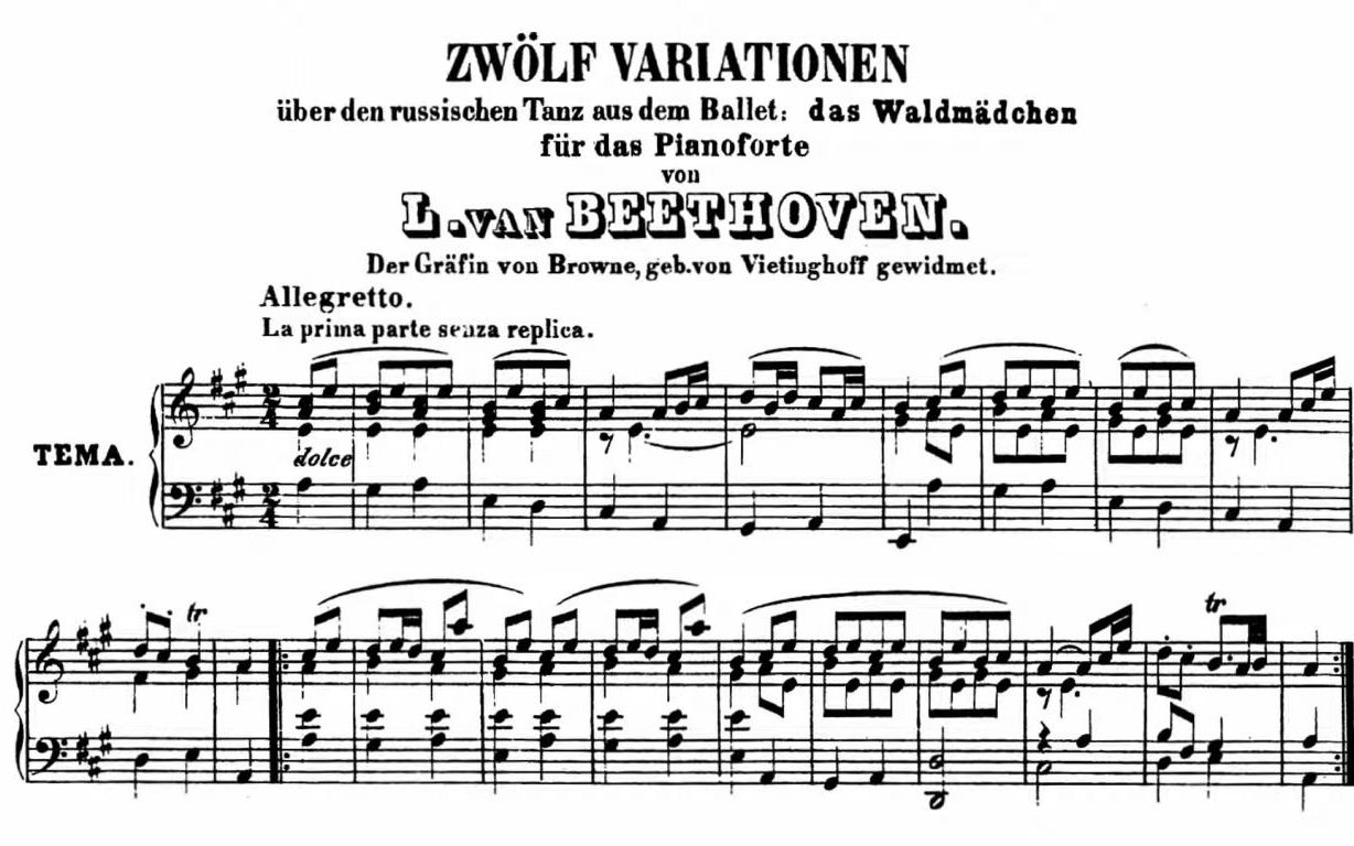 [图]【钢琴】贝多芬 - 弗拉尼茨基舞曲主题变奏曲 WoO 71 Beethoven - 12 Variations on a Dance by Wrantizky