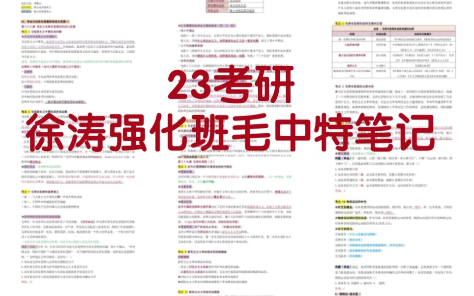 [图]23考研政治|徐涛强化班毛中特笔记分享～高清无水印！