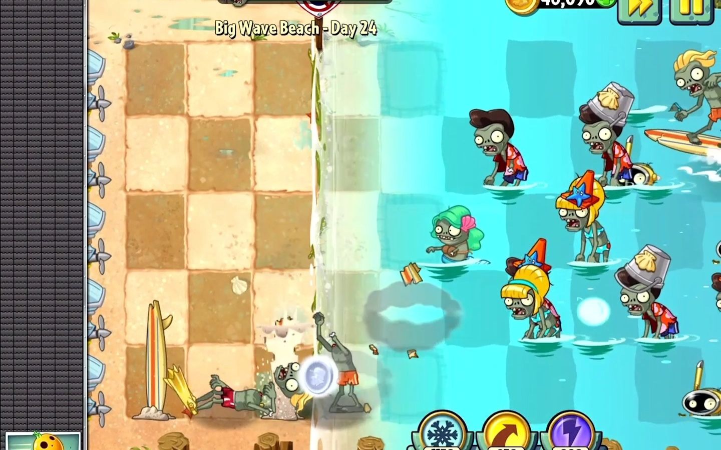 植物大战僵尸2国际版,巨浪沙滩第24天