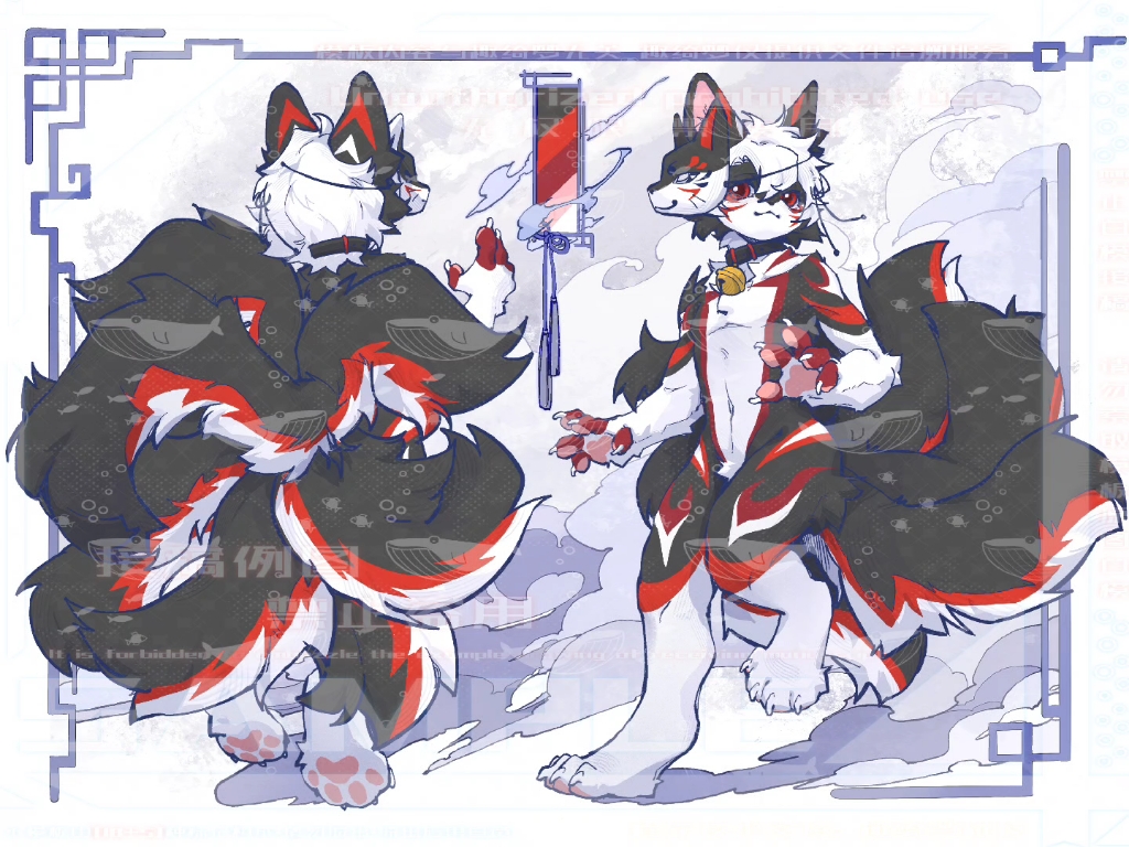 兽设拍卖,0起10加,是只少年九尾狐,可150r拦截默商断补头像赠图