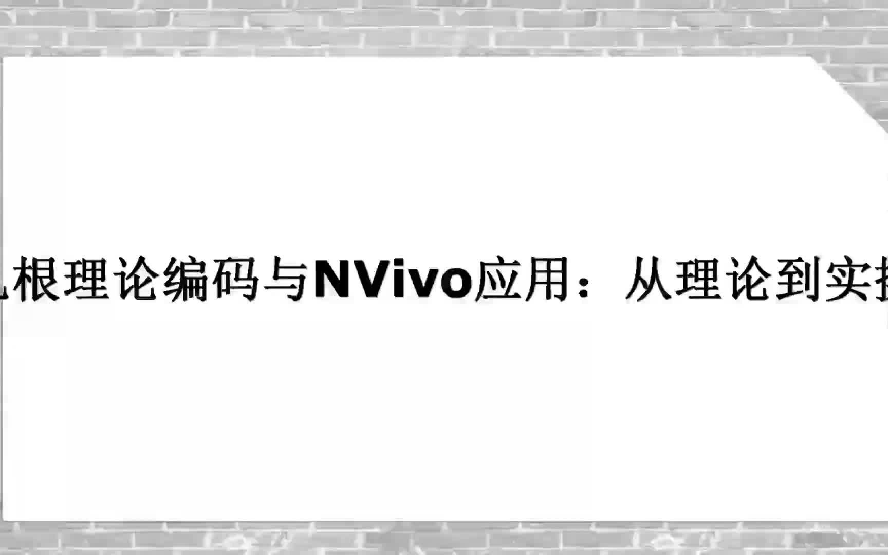 扎根理论编码与NVivo应用:从理论到实操哔哩哔哩bilibili