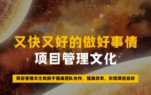 Download Video: 又快又好的做好事情—项目管理文化