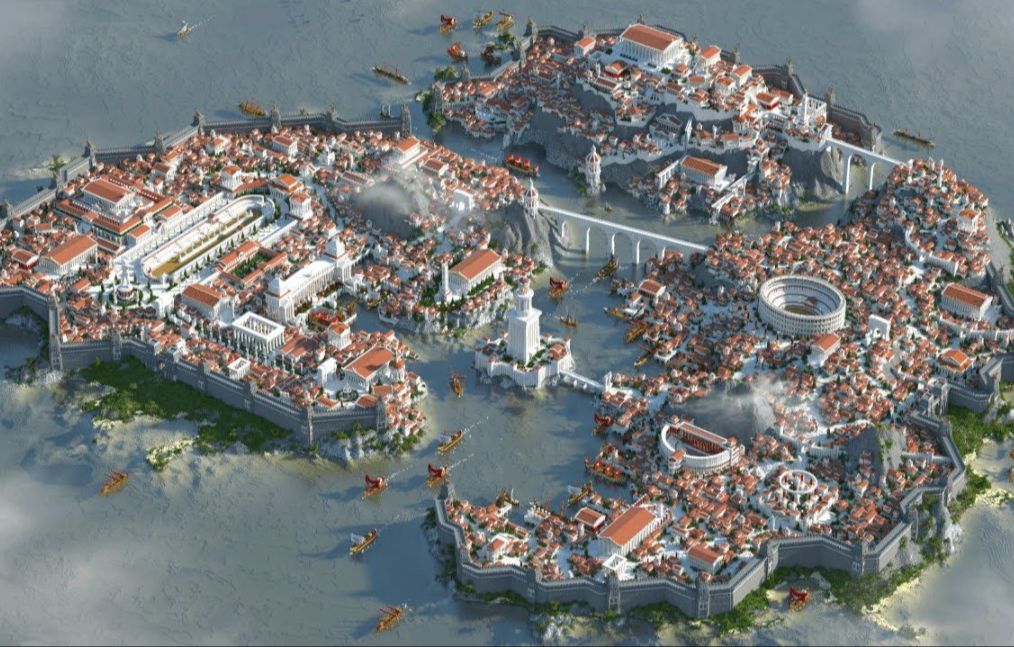 【minecraft延时摄影】耗时500小时建造卡利波利斯城(ti