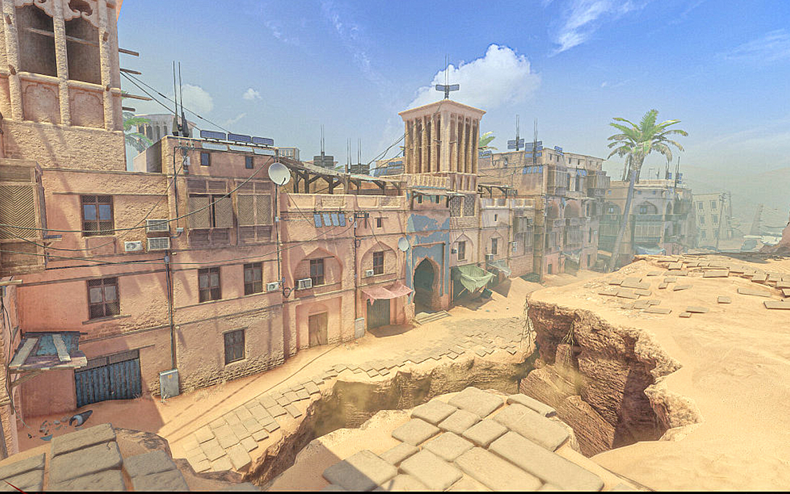 【maya场景建模】游戏沙漠建筑场景模型制作,3d场景结构搭建与布线