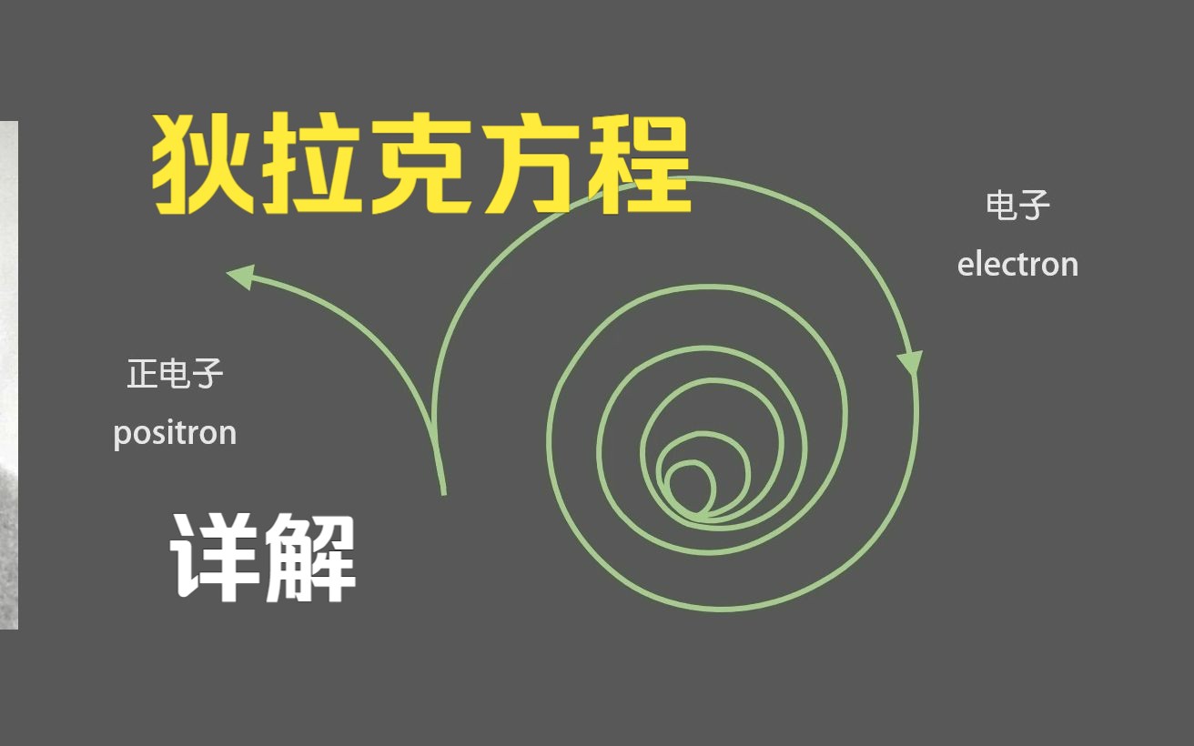 狄拉克方程详解,数学预言了物理发现,正负电子湮灭!量子力学划时代公式哔哩哔哩bilibili