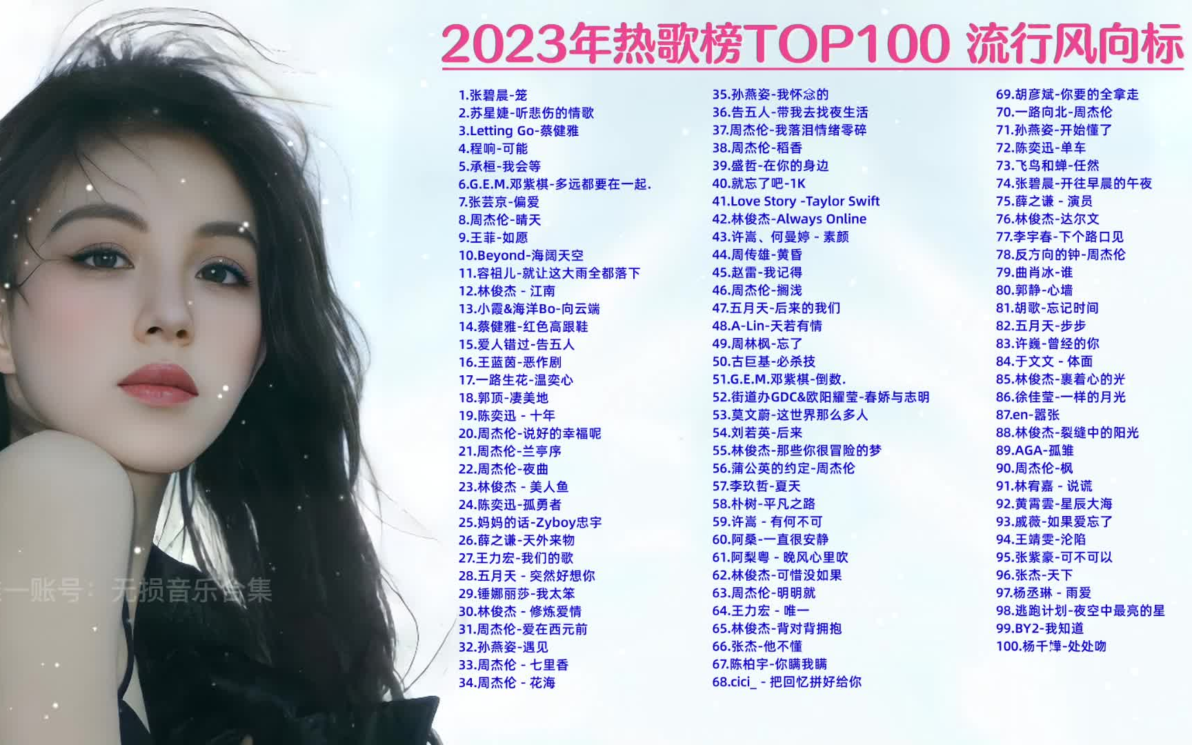 2023年热歌榜TOP100 流行风向标 让你听醉的100首流行歌曲哔哩哔哩bilibili