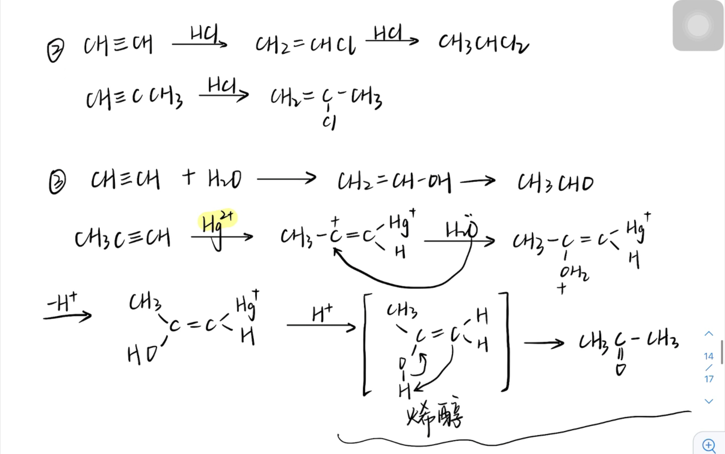 深究高中典型反应的机理炔烃共轭二烯烃的亲电加成
