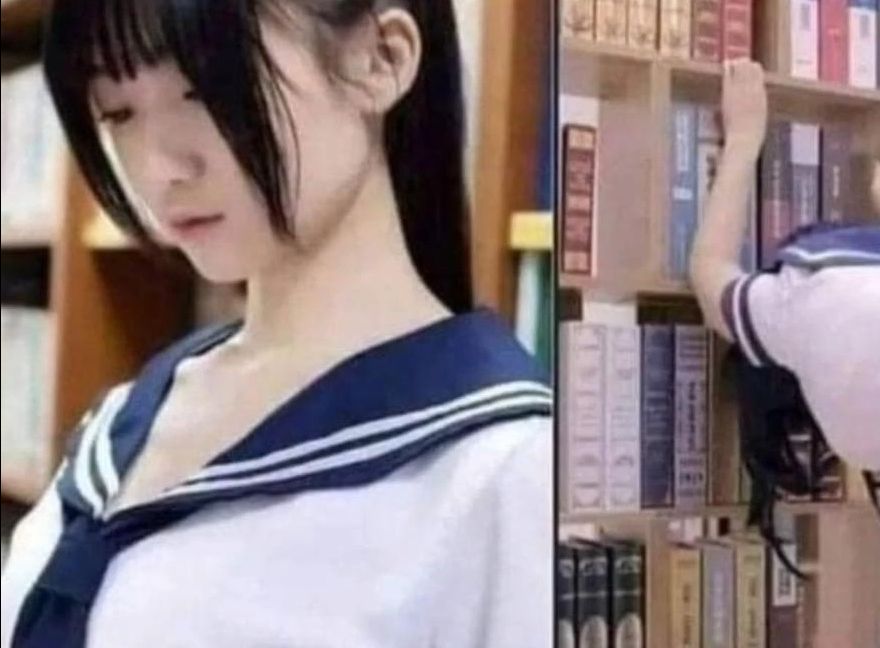 【沙雕群友逆天梗图#9】这位女学生因为找不到书籍而懊恼哔哩哔哩bilibili