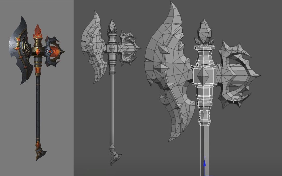 3dmax武器建模适合新手学习的简单武器模型建模