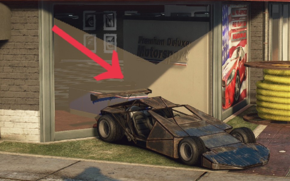 【gta5】当你在西门车店的窗前放一辆跳台魔宝会怎样?