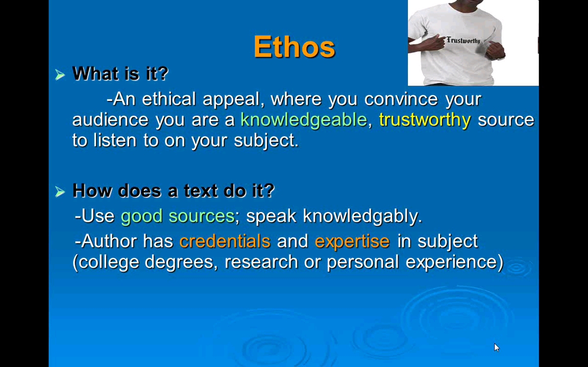 ethos, pathos, logos: detailed lecture