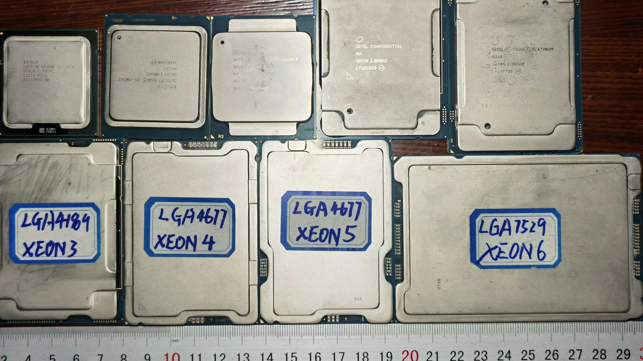 一些常见的Intel服务器处理器尺寸