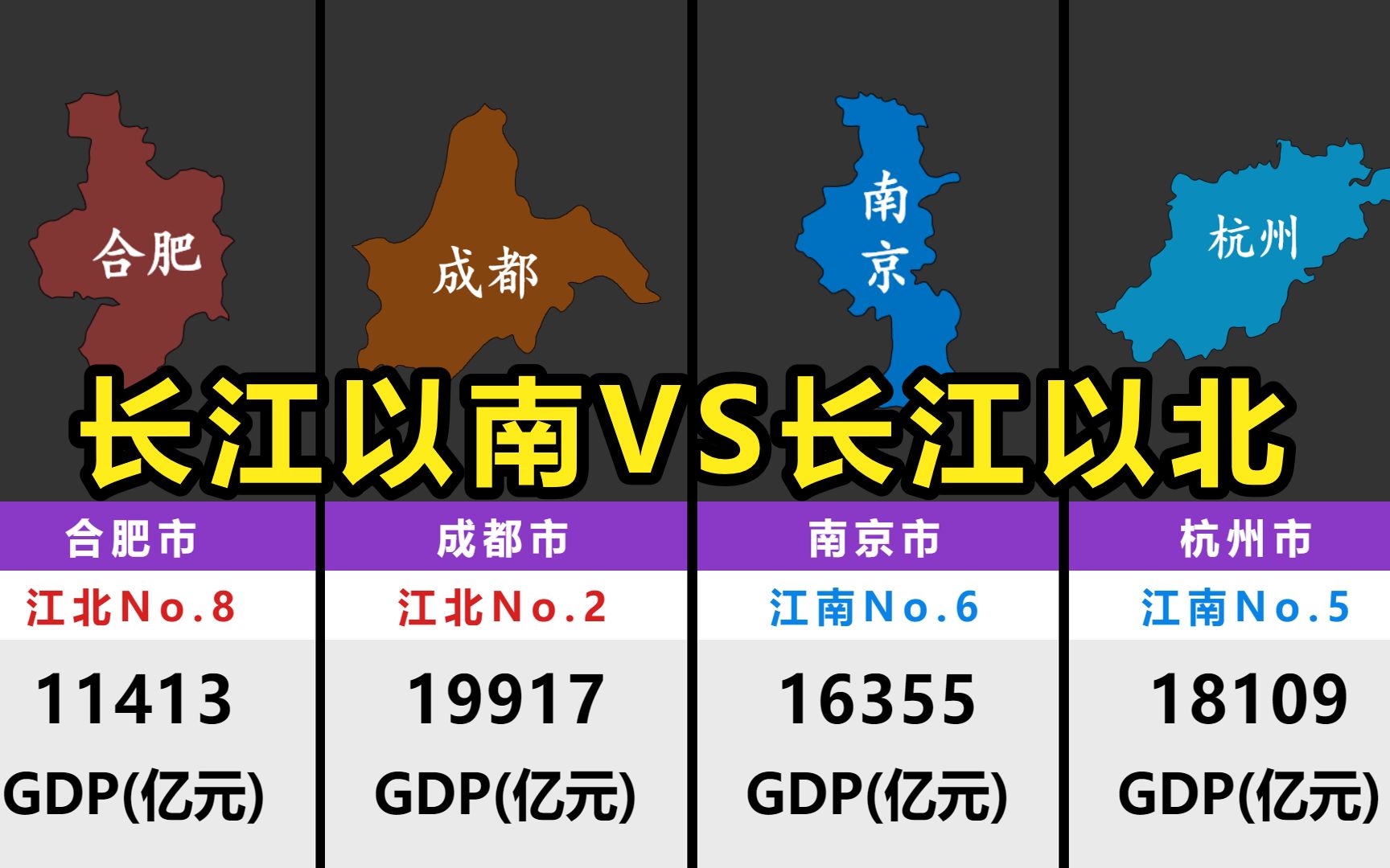 长江以南 VS 长江以北【GDP/经济TOP10】哔哩哔哩bilibili