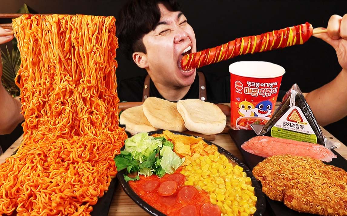 活动作品4味火鸡面混合30厘米超长香肠韩国吃播gongsam零叁咀嚼