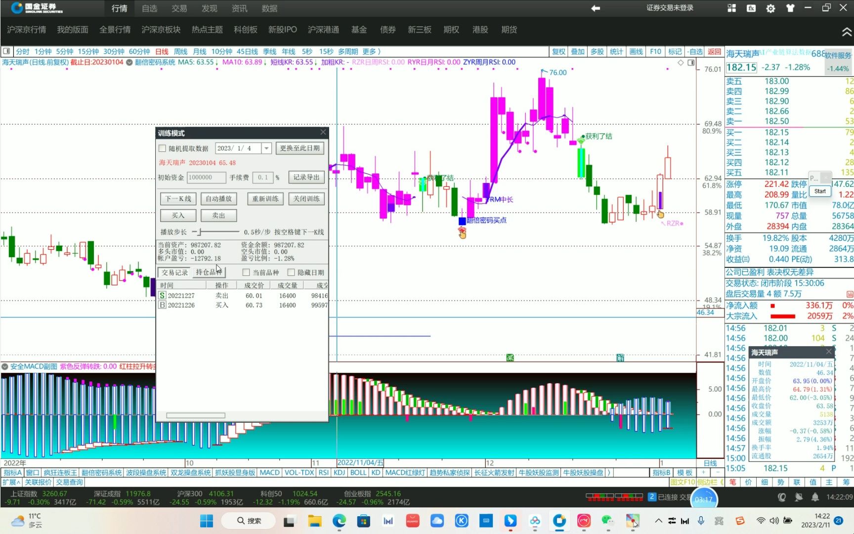 安全MACD通达信炒股指标副图指标使用技术复盘跟海天瑞声1.7倍行情演示哔哩哔哩bilibili