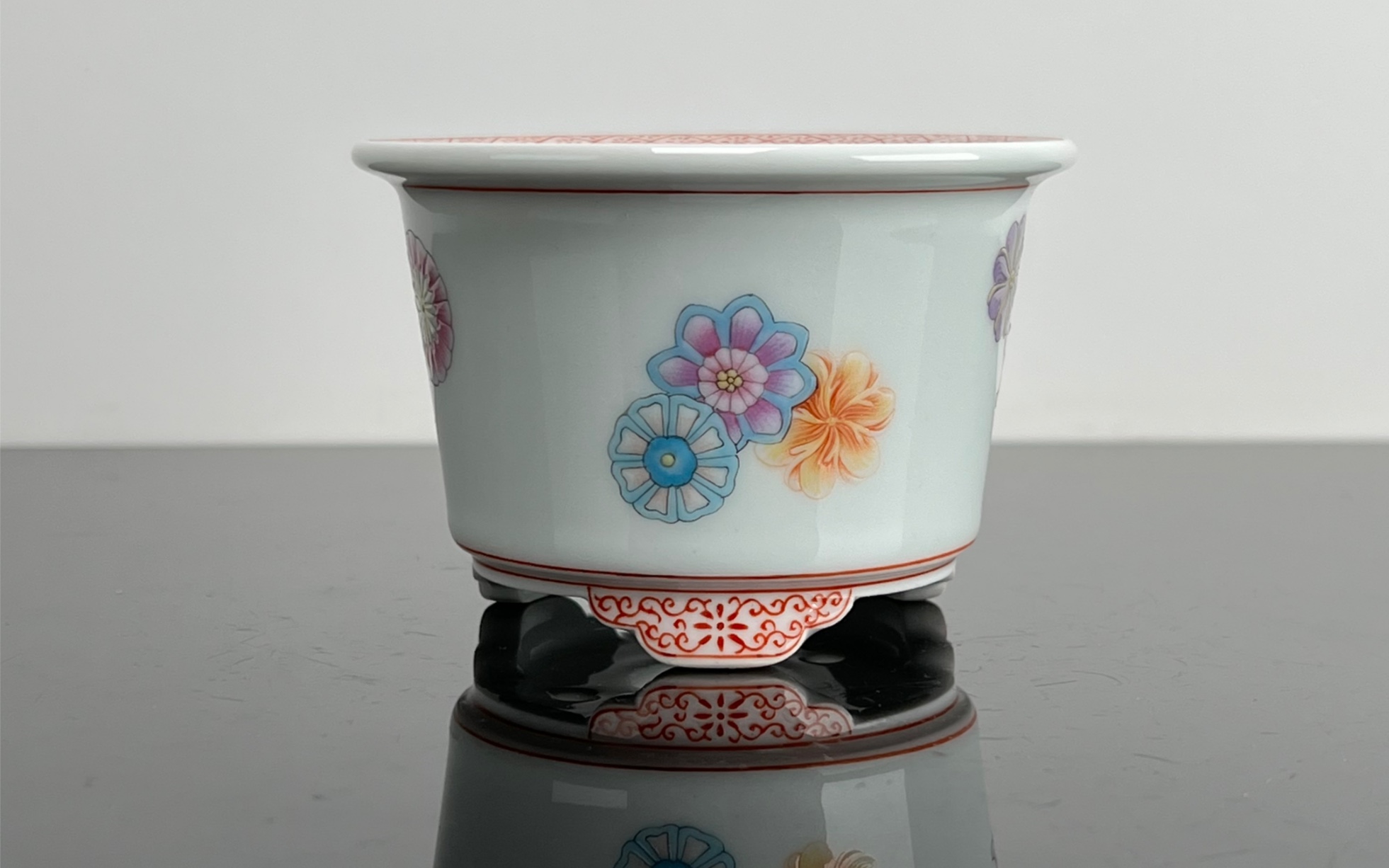 秋物山手工手绘粉彩皮球花系列盆景盆