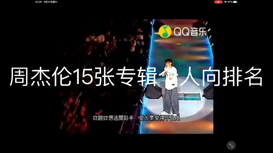 周杰伦15张专辑个人向排名