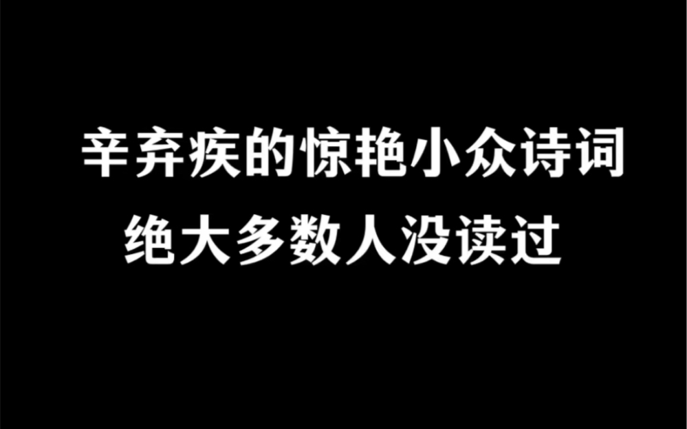 绝大部分人没读过的辛弃疾小众惊艳诗词.哔哩哔哩bilibili