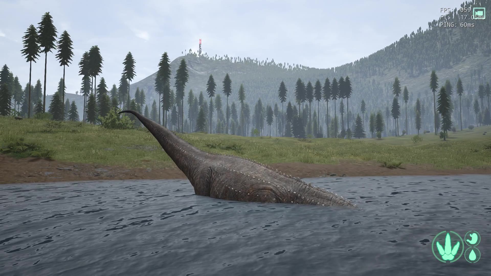 theisle岛双子湖惊现尼斯湖水怪普尔塔龙大雷竟然可以喝水吃草甚至趴