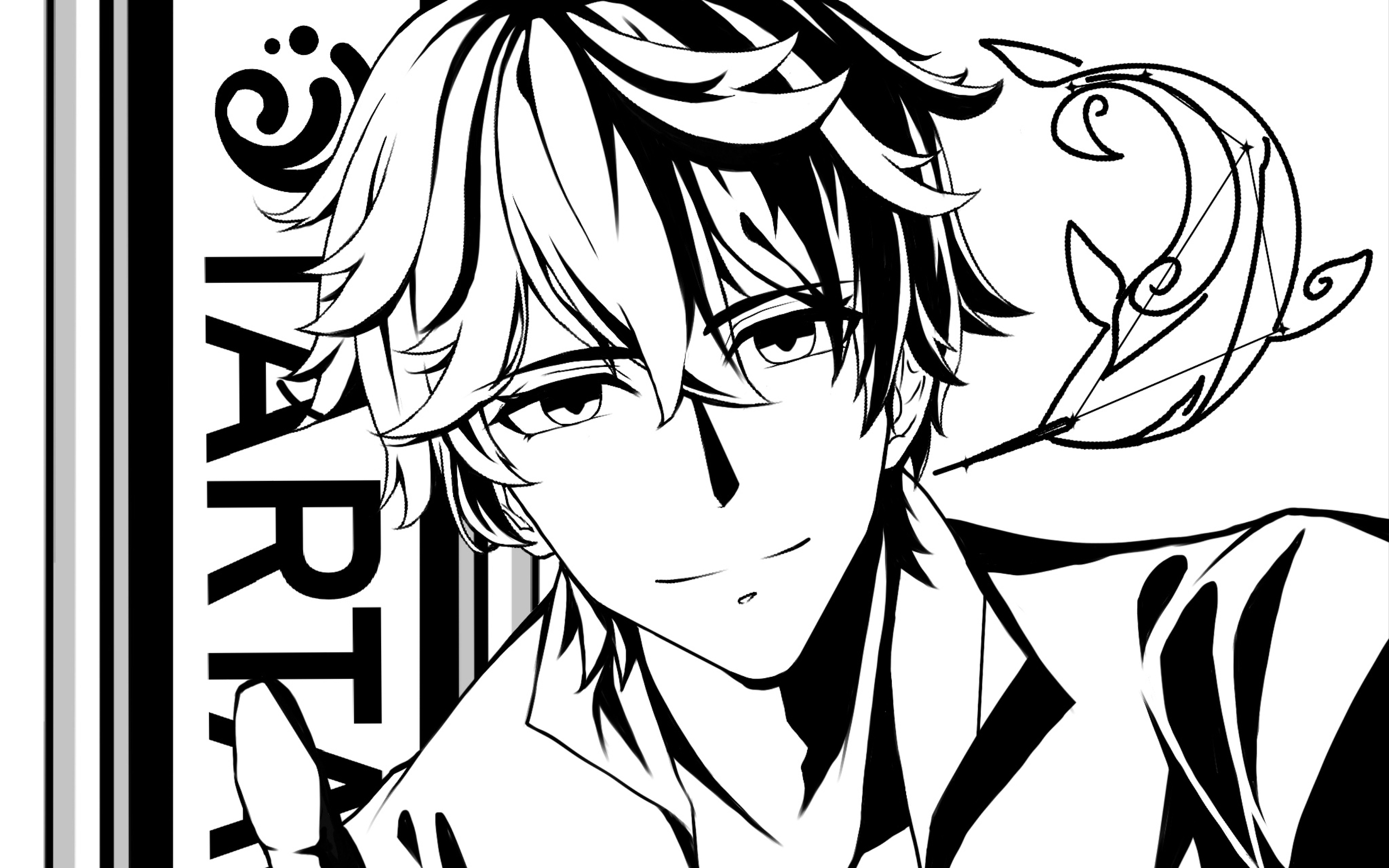 黑白画尝试,达达鸭