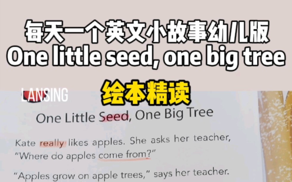 每天一个英文小故事幼儿版one little seed, one big tree哔哩哔哩bilibili