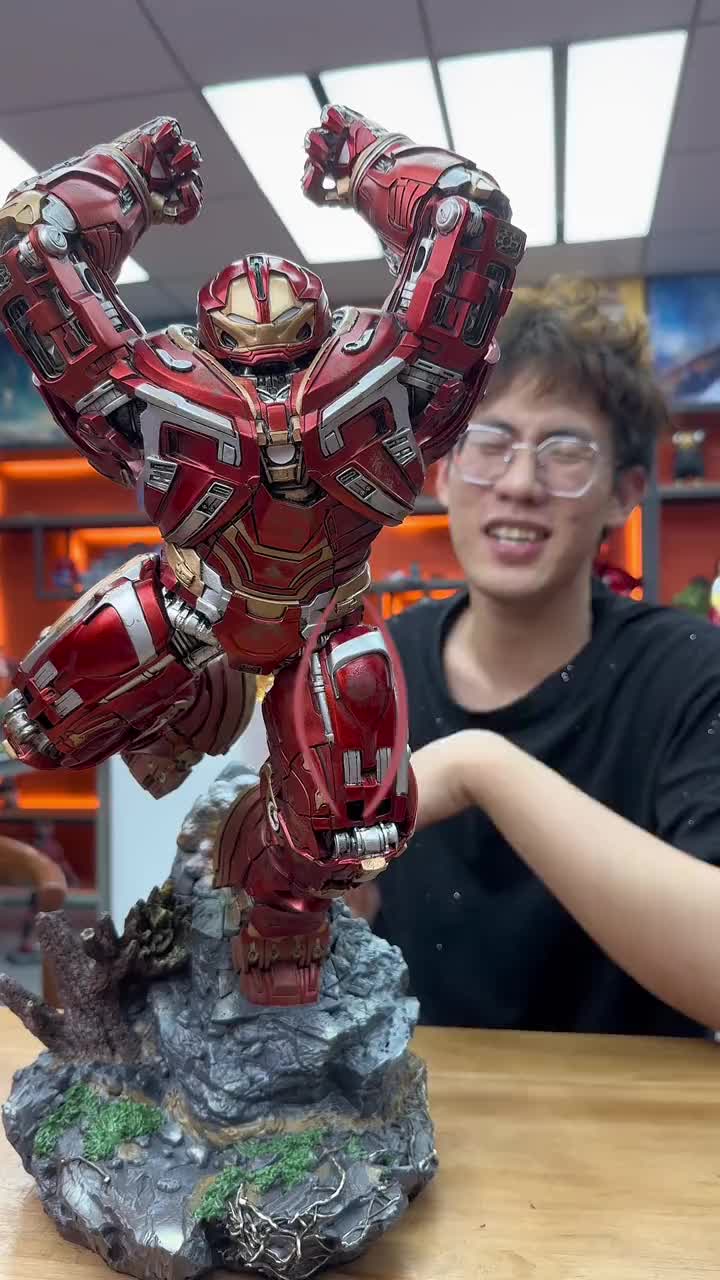 漫威电影反浩克钢铁侠mk44雕像手办模型,gk树脂材质只要一顿宵夜带走