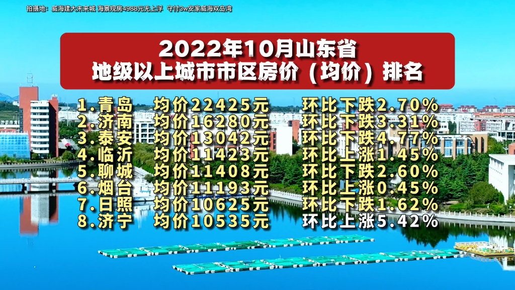 2022年10月份山东16地级市市区房价,泰安威海等8城跌了哔哩哔哩bilibili