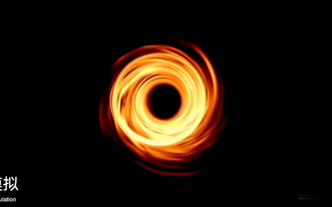 (黑洞第一张图/模拟黑洞旋转)(电脑模拟)的黑洞旋转产生的多普勒效应