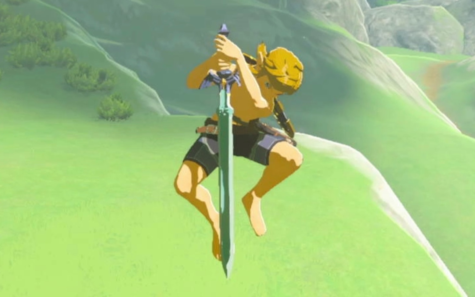 【旷野之息】林克开滑翔伞时直接持剑攻击_哔哩哔哩bilibili_塞尔达