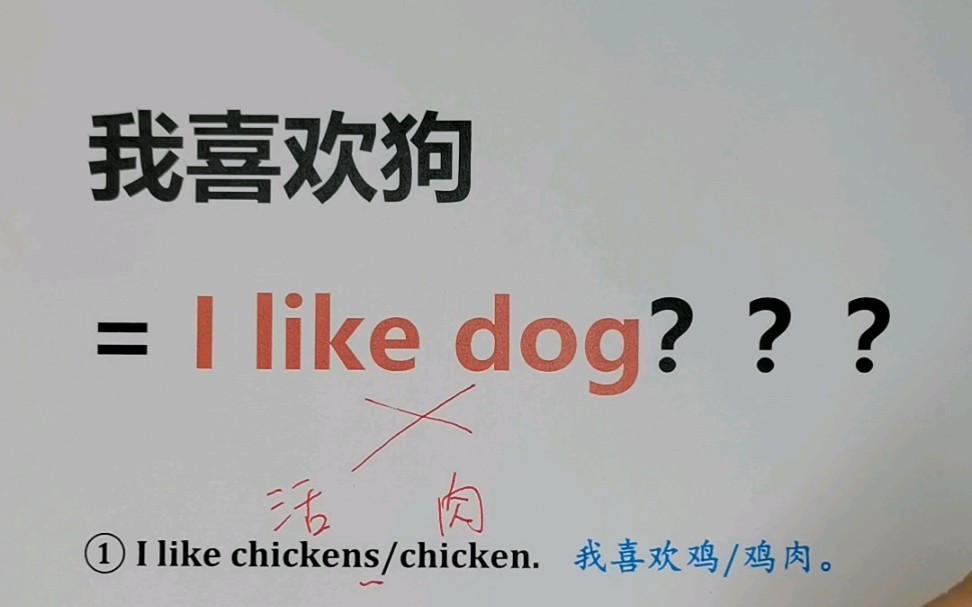 我喜欢狗 = I like dog???哔哩哔哩bilibili