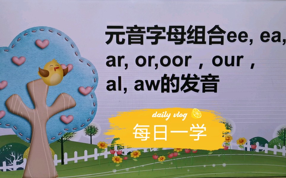 元音字母组合发音第一期ee.each.are.or.our.our.al.aw的发音哔哩哔哩bilibili